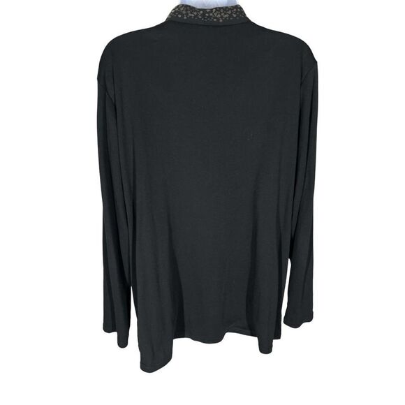 Quacker Factory Black Sequined Layered 1-Piece Sweater Women's Size XL - Picture 3 of 5